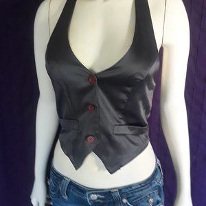 Silver Satin Vest